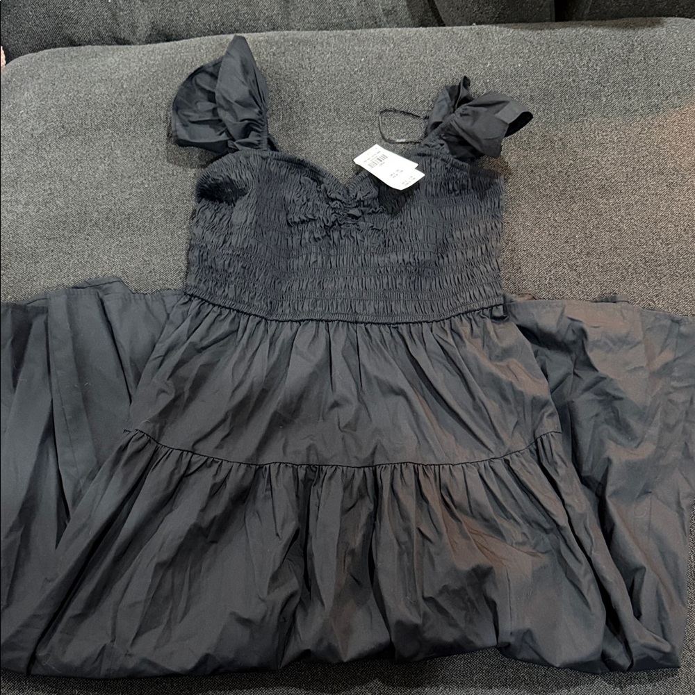Abercrombie & Fitch Black Smocked Dress